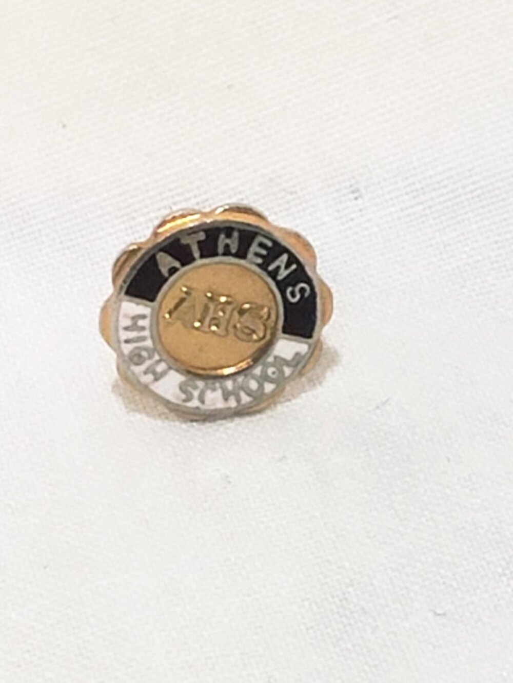 Athens High School AHS Lapel Pin Tie Tack Gold tone 3/8"